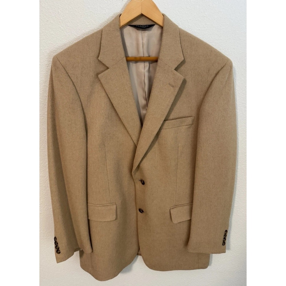 Jos A Bank Camel Hair Blazer Men's 42L‎ Tan Sport Coat Jacket Classic - Nice!